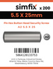 Simfix product label - 9110A255025-T