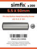 Simfix product label - 9110A255050-T