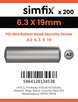 Simfix product label - 9110A263019-T