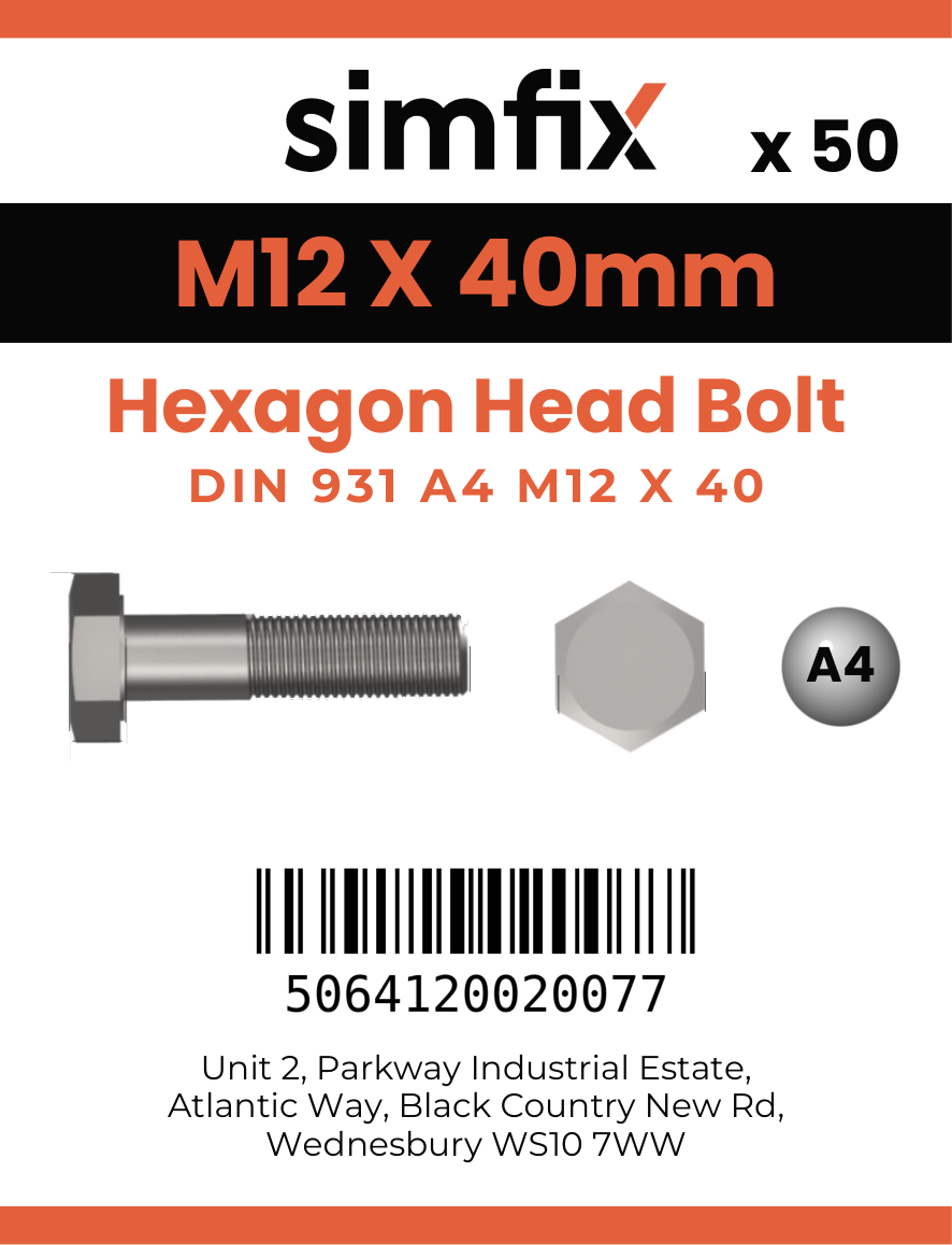 Simfix product label - 931A41204080-T