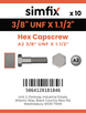Simfix product label - 931UFA238038-D