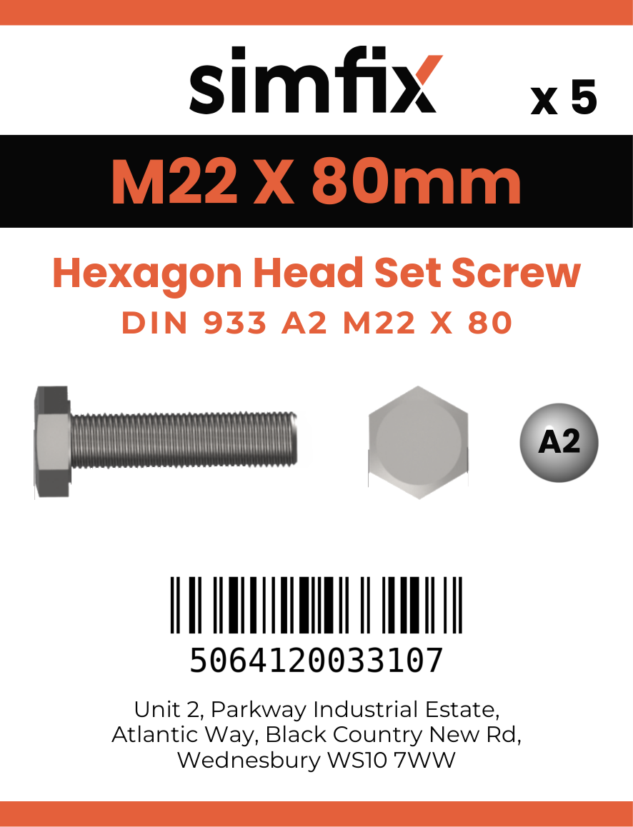 Simfix product label - 933A22208070-D