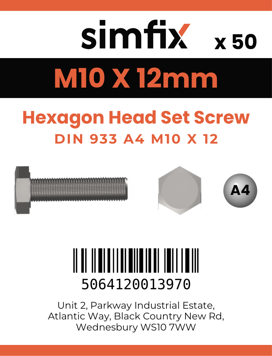 Simfix product label - 933A41001270-T