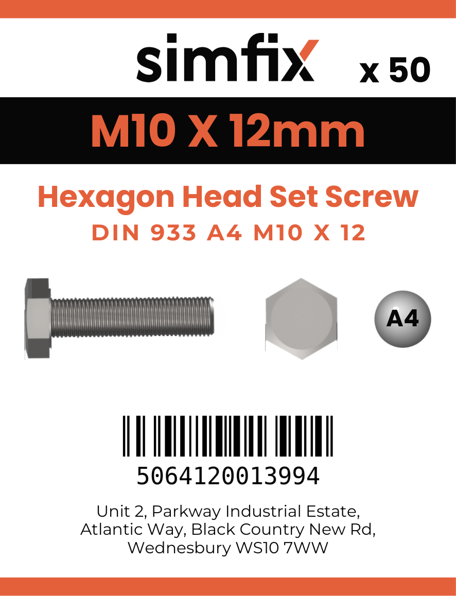 Simfix product label - 933A41001280-T