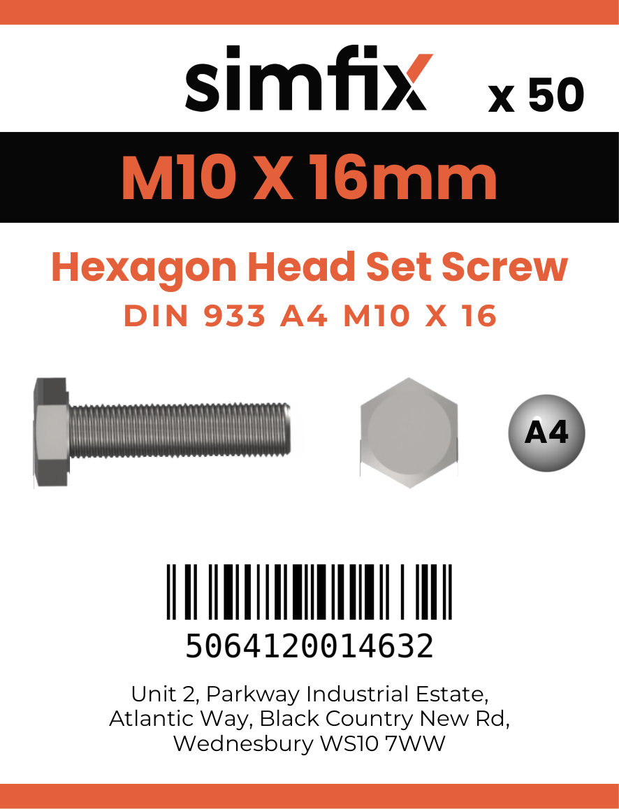 Simfix product label - 933A41001670-T