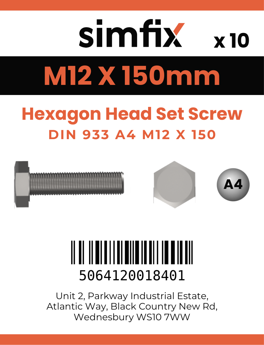 Simfix product label - 933A41215070-D