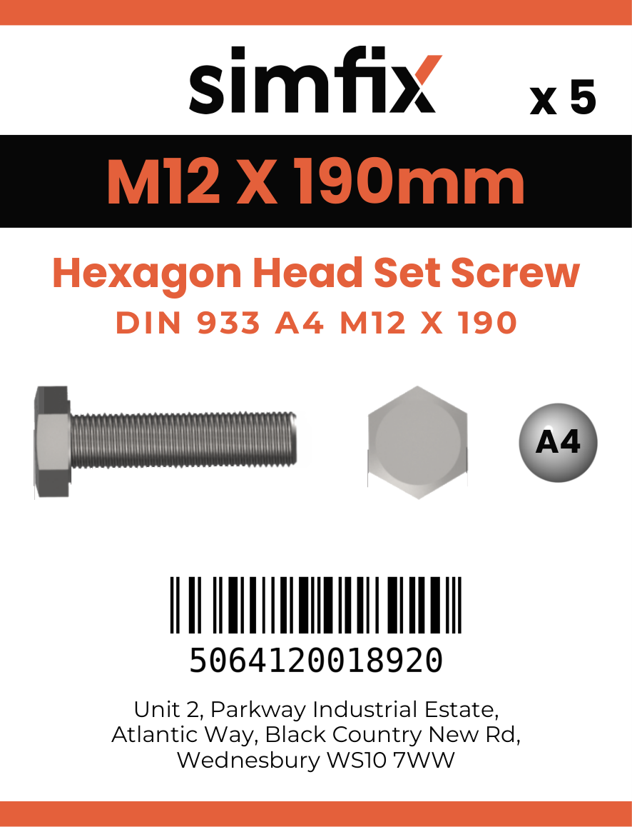 Simfix product label - 933A41219080-D