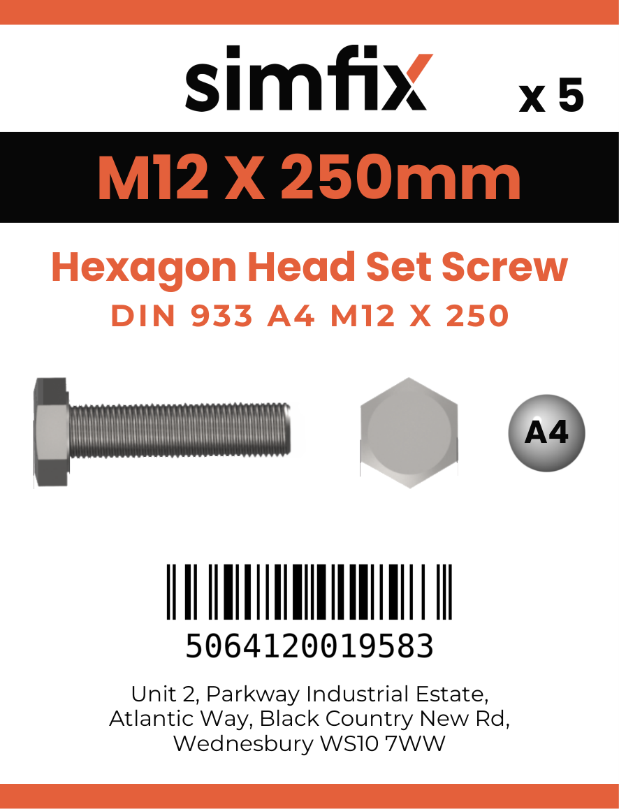 Simfix product label - 933A41225070-D
