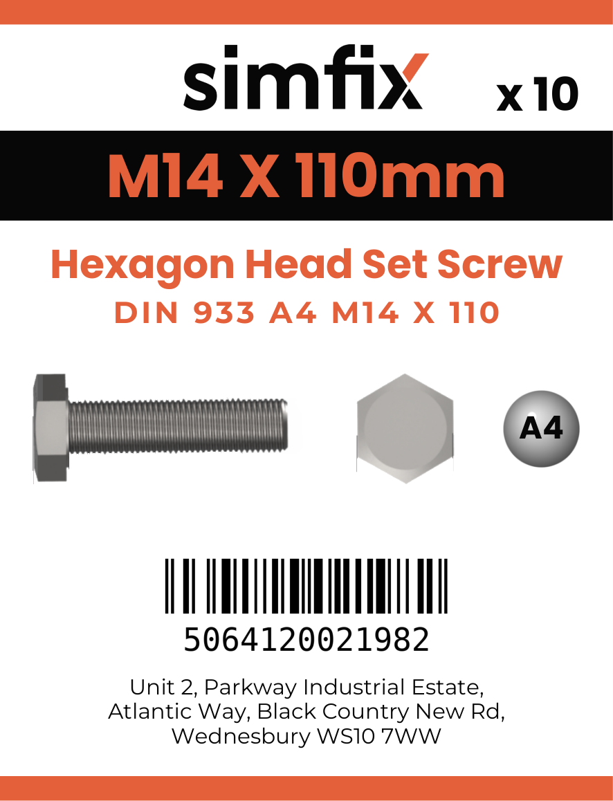 Simfix product label - 933A41411070-D
