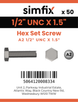 Simfix product label - 933UA212038-T