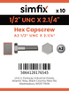 Simfix product label - 933UA212057-D