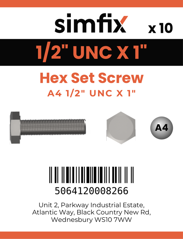 Simfix product label - 933UA412025-D