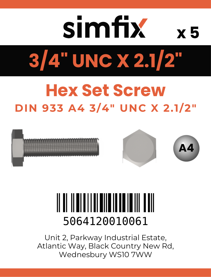 Simfix product label - 933UA434064-D