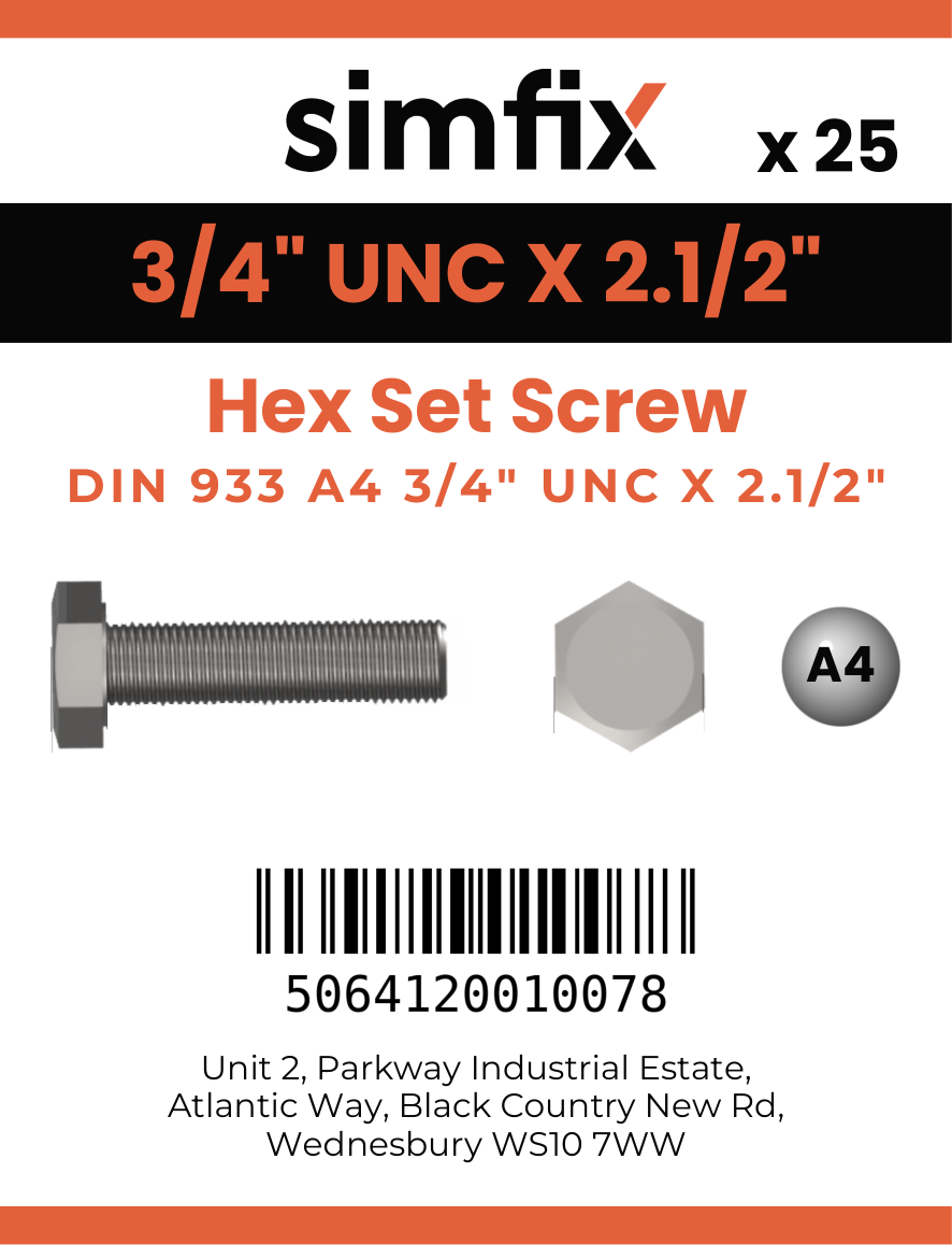 Simfix product label - 933UA434064-T
