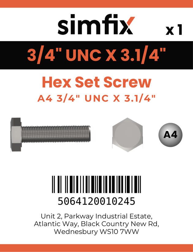 Simfix product label - 933UA434083-D