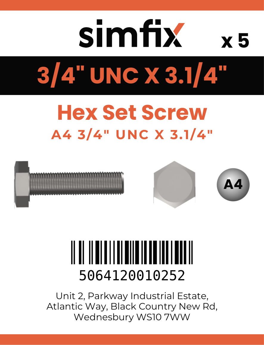 Simfix product label - 933UA434083-T