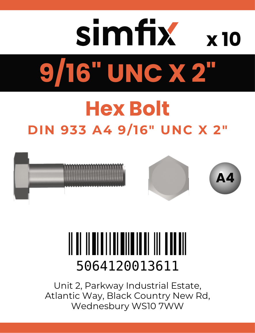 Simfix product label - 933UA4916051-T