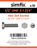 Simfix product label - 933UFA212045-D