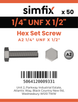 Simfix product label - 933UFA214012-T