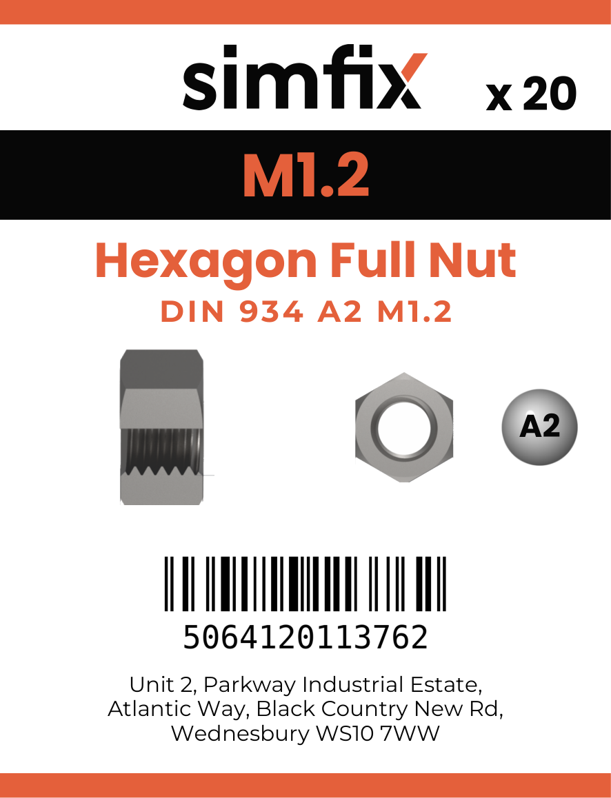 Simfix product label - 934A20012-D