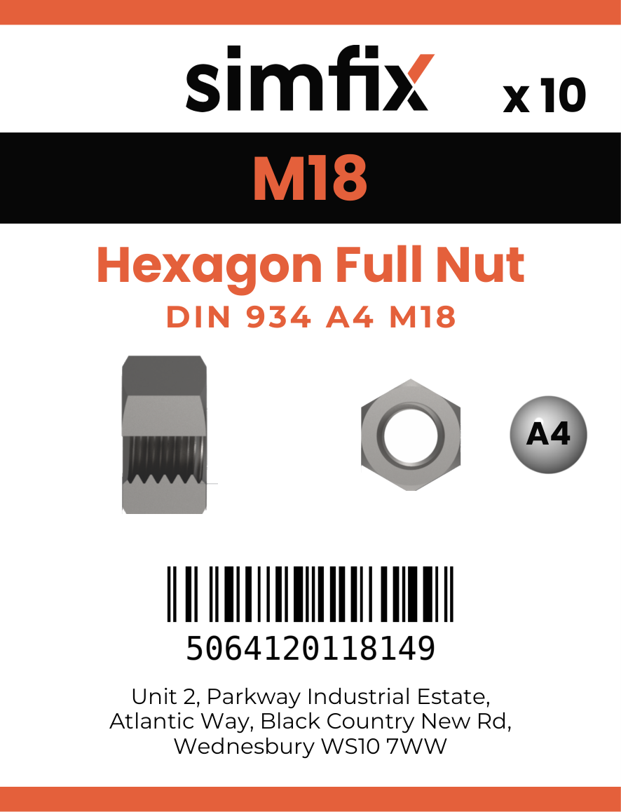 Simfix product label - 934A4018080-D