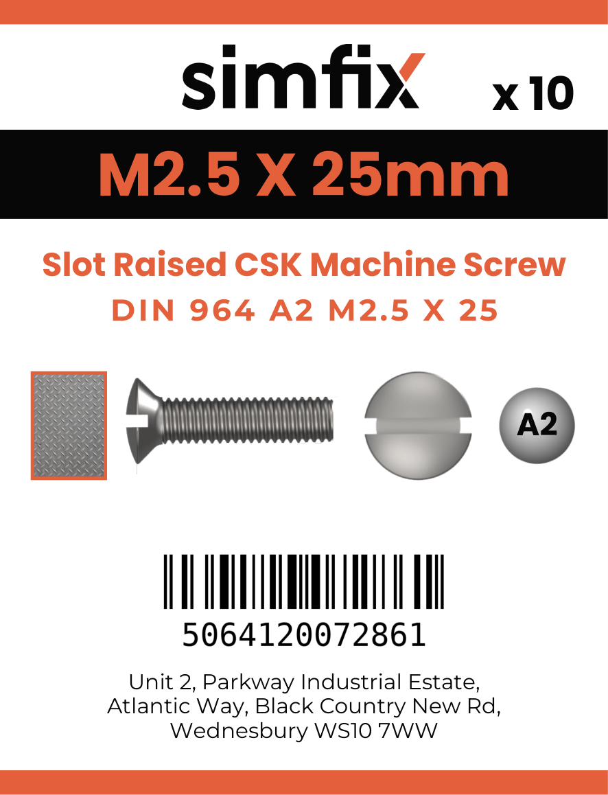 Simfix product label - 964A2025025-D
