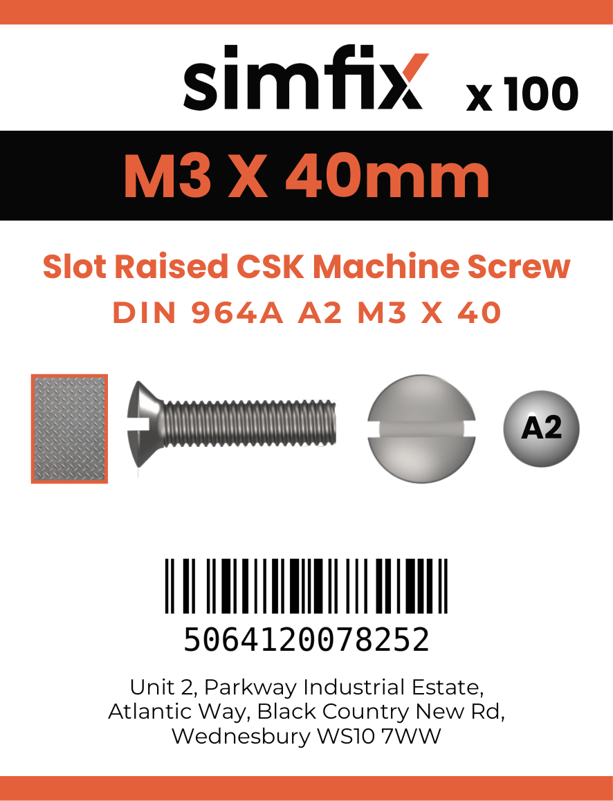 Simfix product label - 964A203040-T