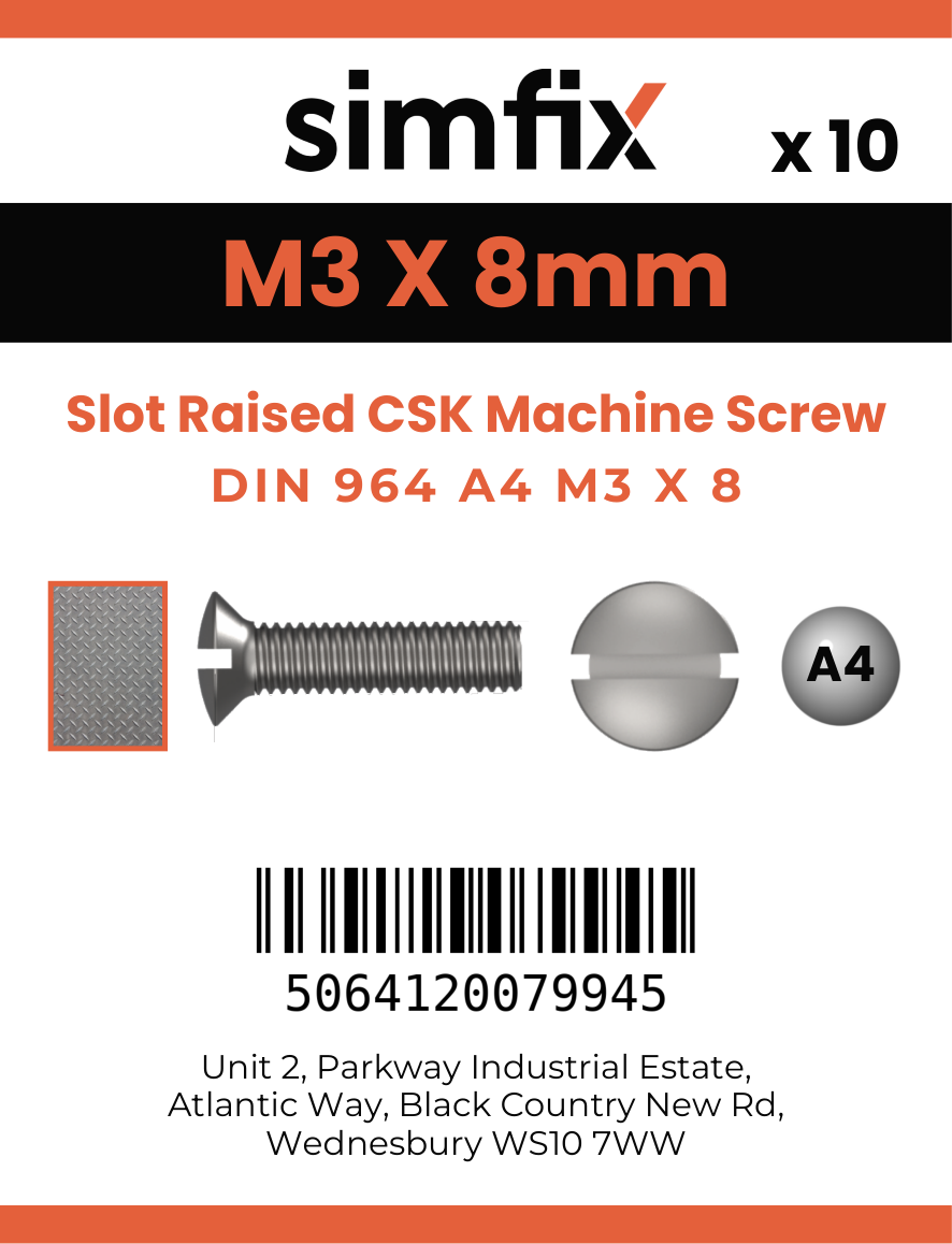 Simfix product label - 964A403008-D