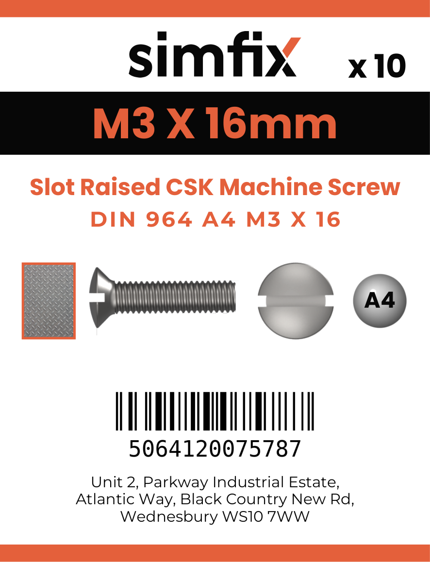 Simfix product label - 964A403016-D