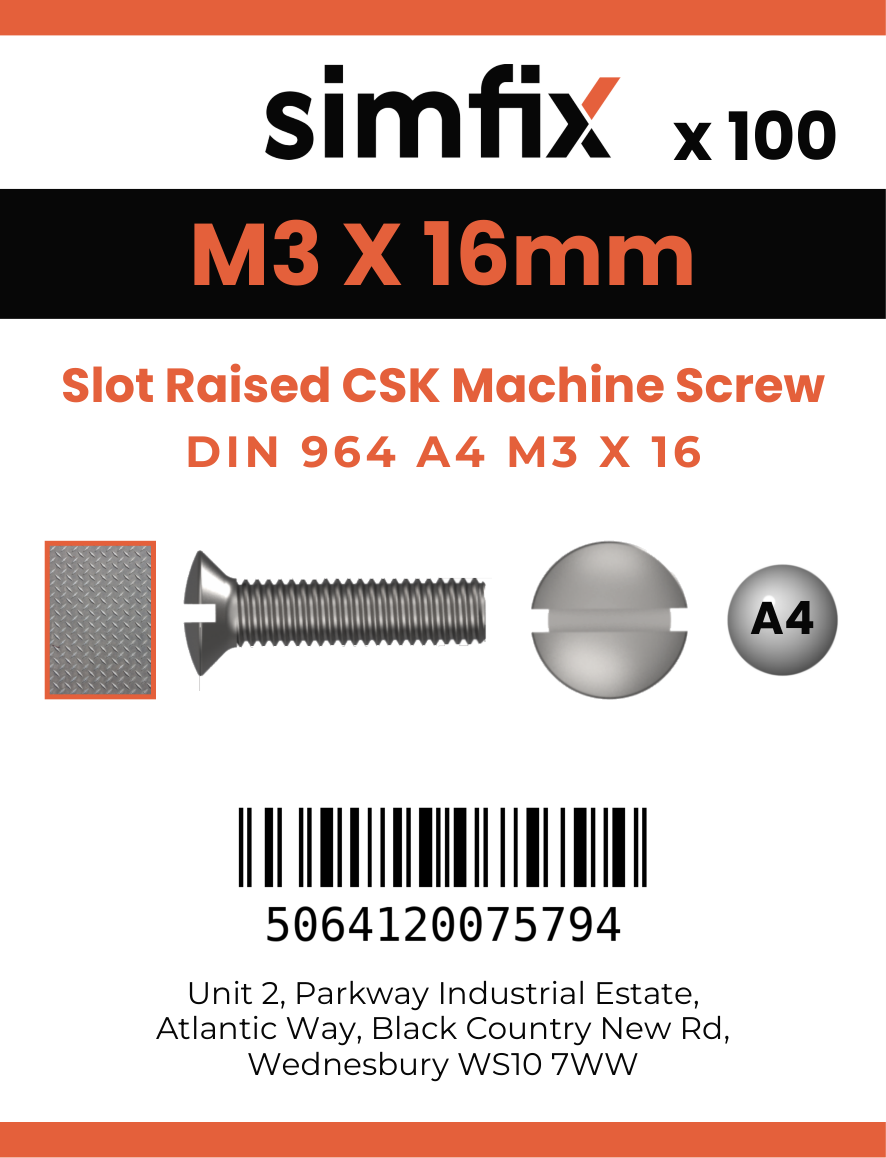 Simfix product label - 964A403016-T