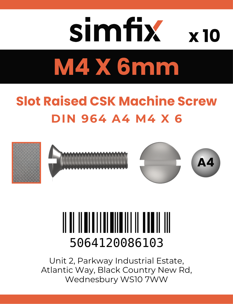 Simfix product label - 964A404006-D