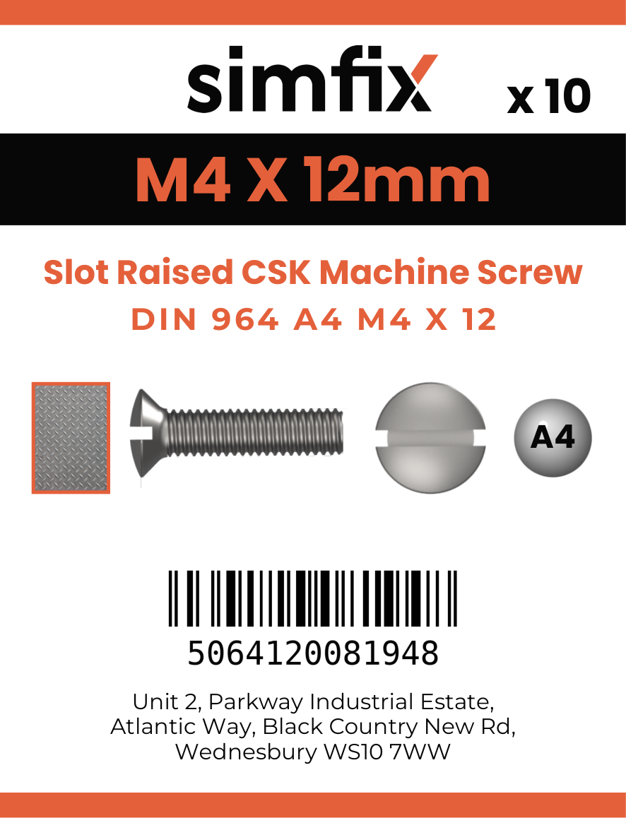 Simfix product label - 964A404012-D