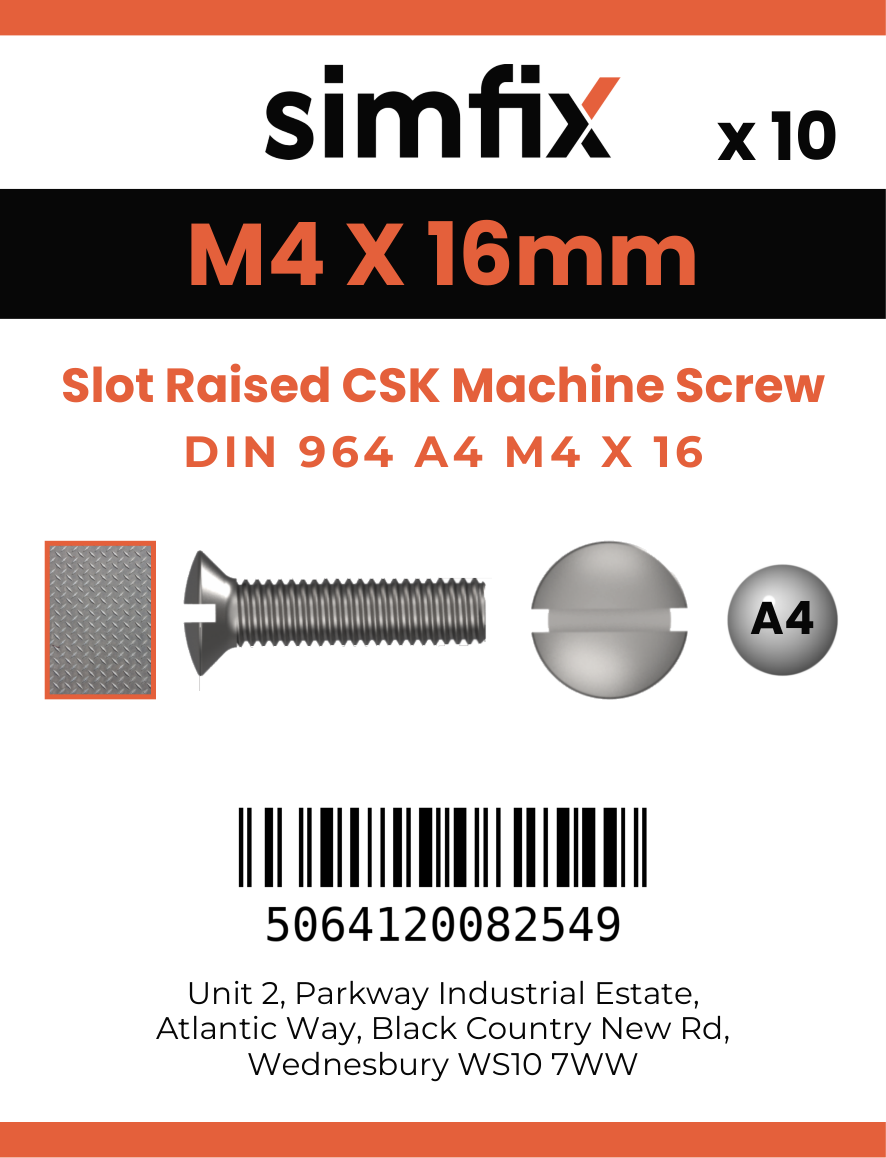 Simfix product label - 964A404016-D