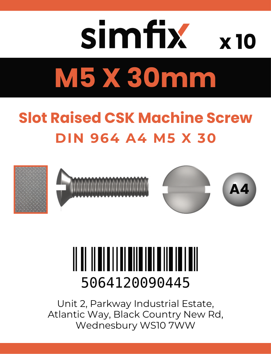 Simfix product label - 964A405030-D