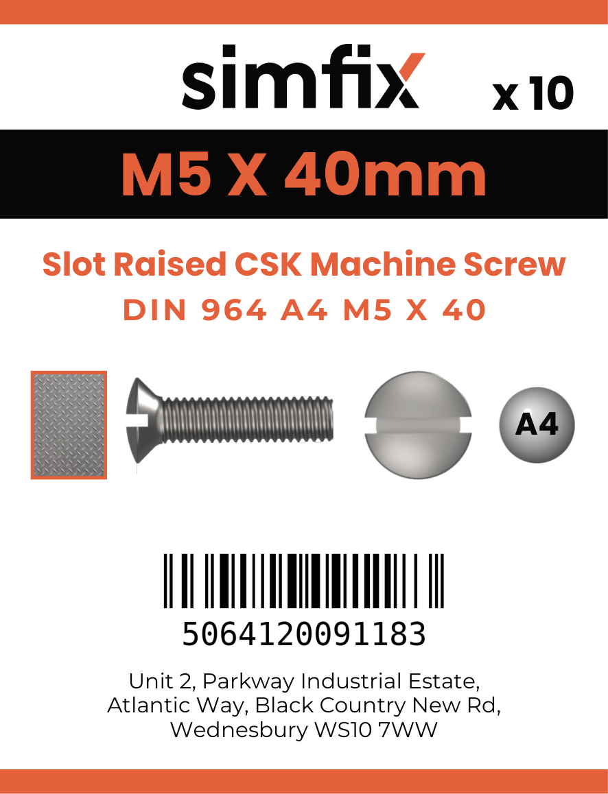 Simfix product label - 964A405040-D