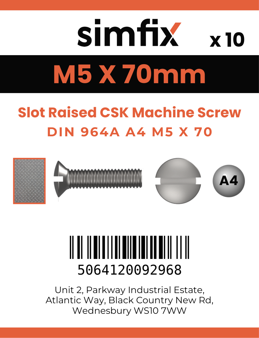 Simfix product label - 964A405070-D