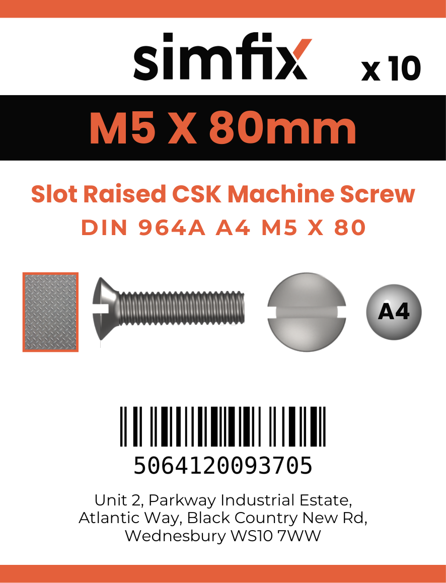 Simfix product label - 964A405080-D
