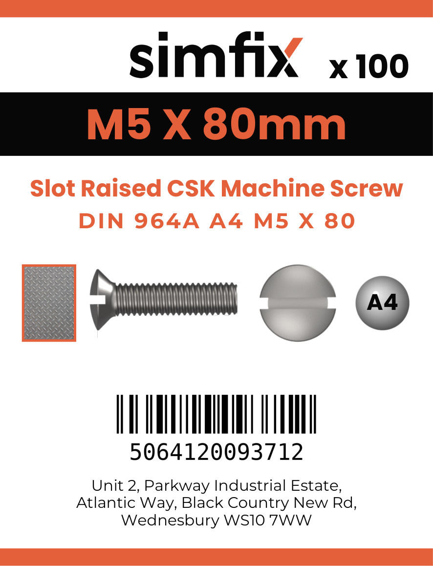 Simfix product label - 964A405080-T
