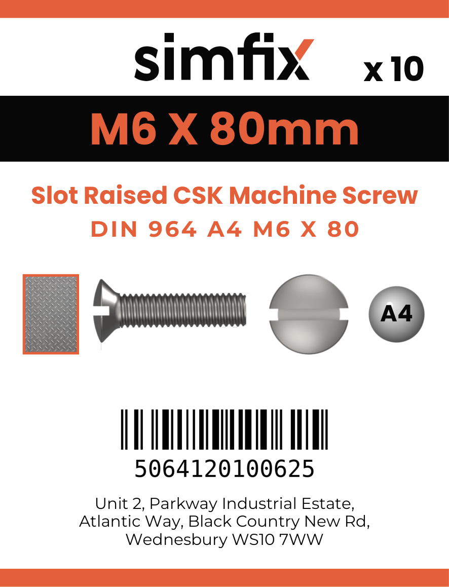 Simfix product label - 964A406080-D