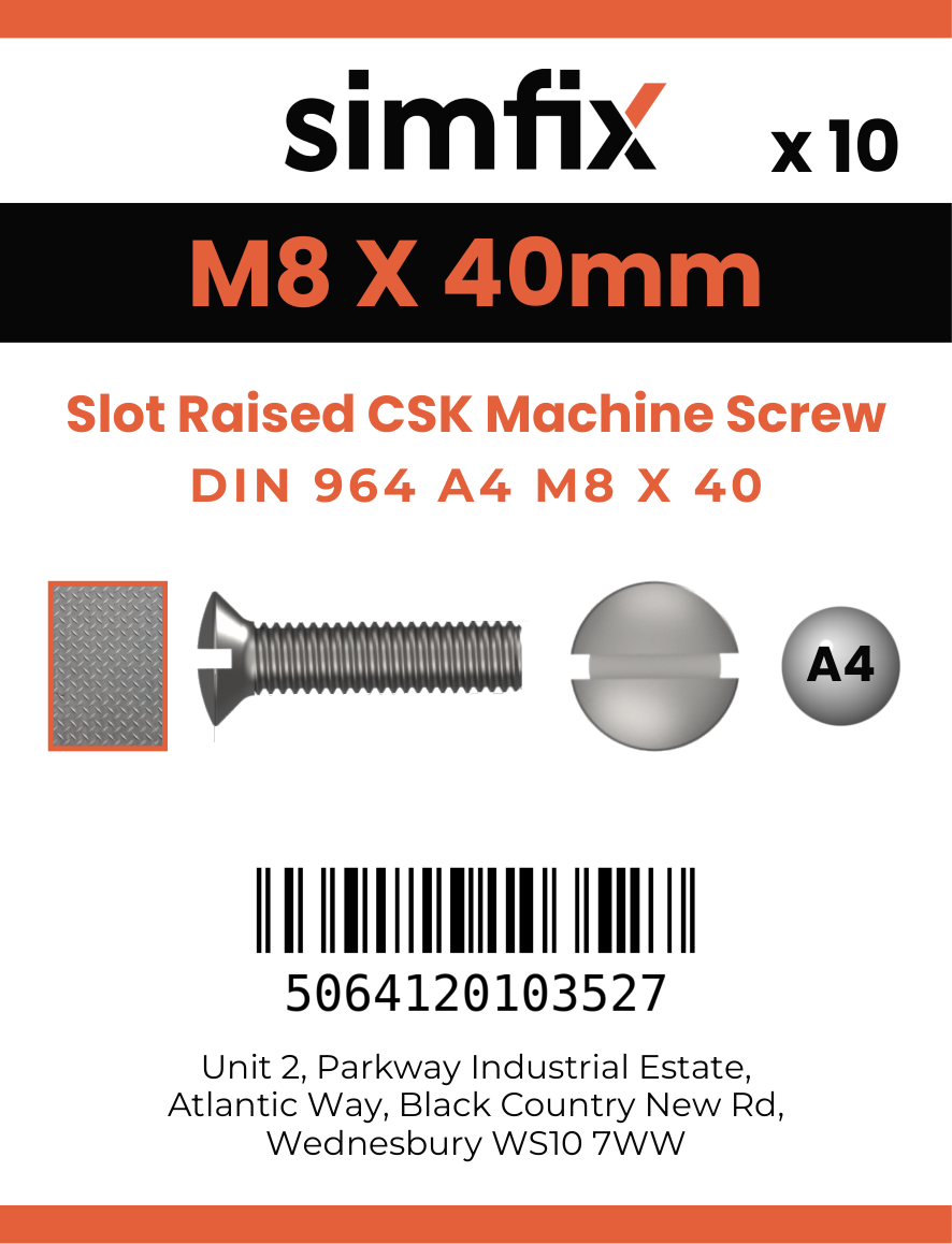 Simfix product label - 964A408040-D