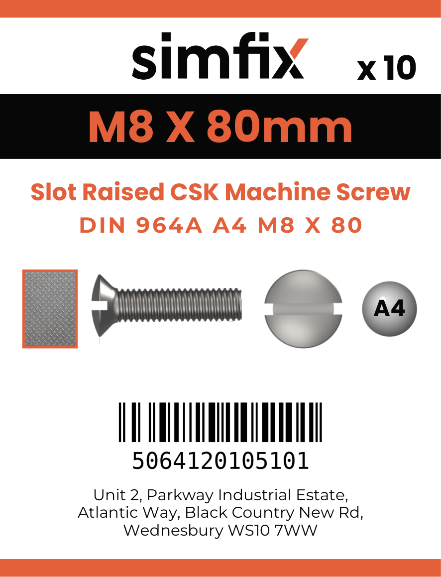 Simfix product label - 964A408080-D