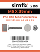 Simfix product label - 965A205025-T