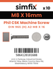Simfix product label - 965A208016-D