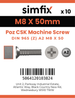 Simfix product label - 965A208050Z-D