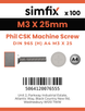 Simfix product label - 965A403025-T