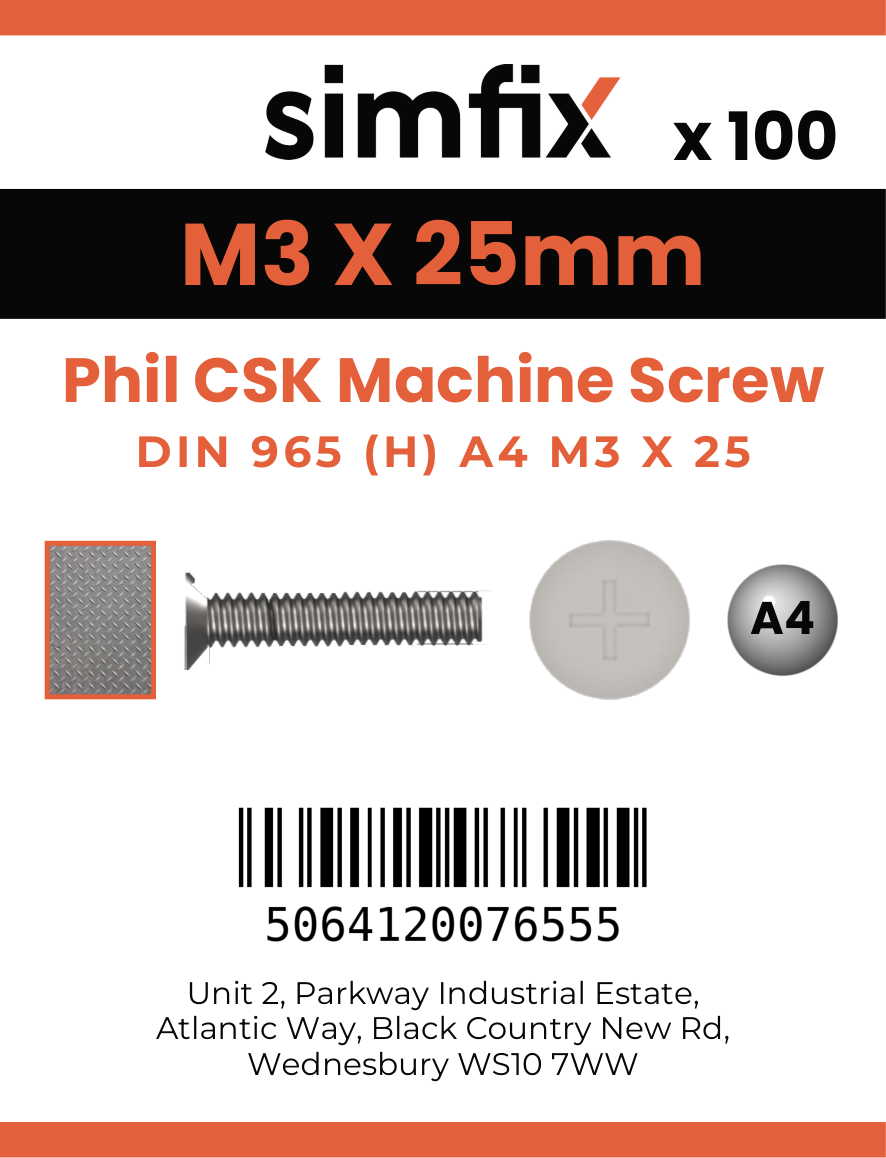 Simfix product label - 965A403025-T