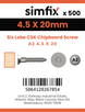 Simfix product label - FTTBA245020-T