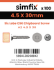 Simfix product label - FTTBA245030-D