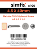 Simfix product label - FTTBA245040-D