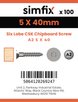 Simfix product label - FTTBA250040-D